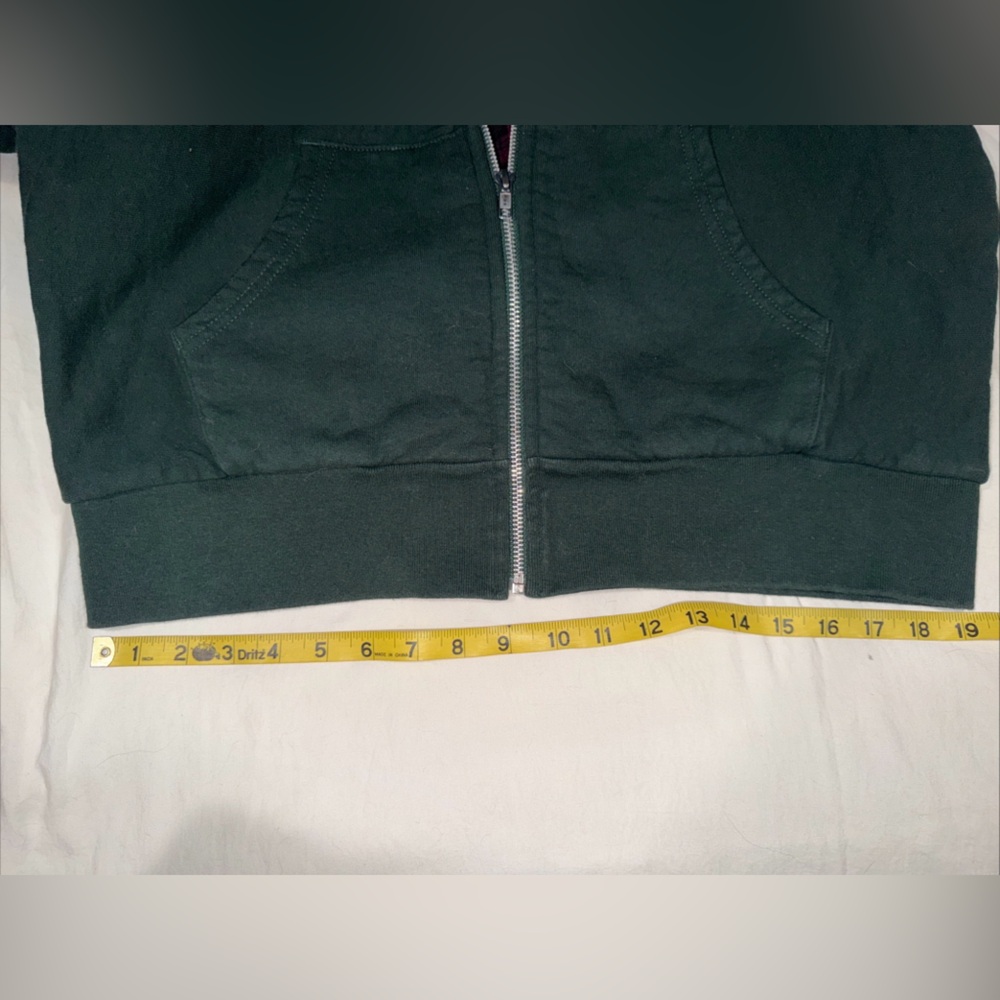 Noah NY Heavy Weight Green Zip Hoodie Sweatshirt with Plaid Inside Size Large - Picture 11 of 16